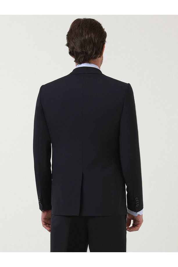 Mona Yaka Tek Yırtmaç Ekstra Slim Fit Yün Karışımlı Basic 6 Drop Klasik Takım Elbise - 4