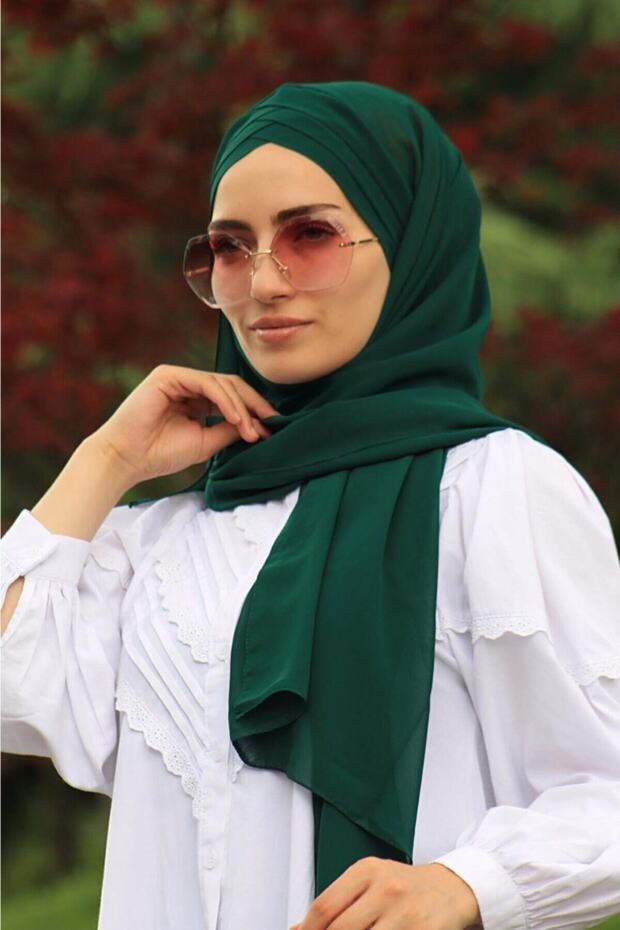 شال ثلاثي الخطوط جاهز شال زمرد