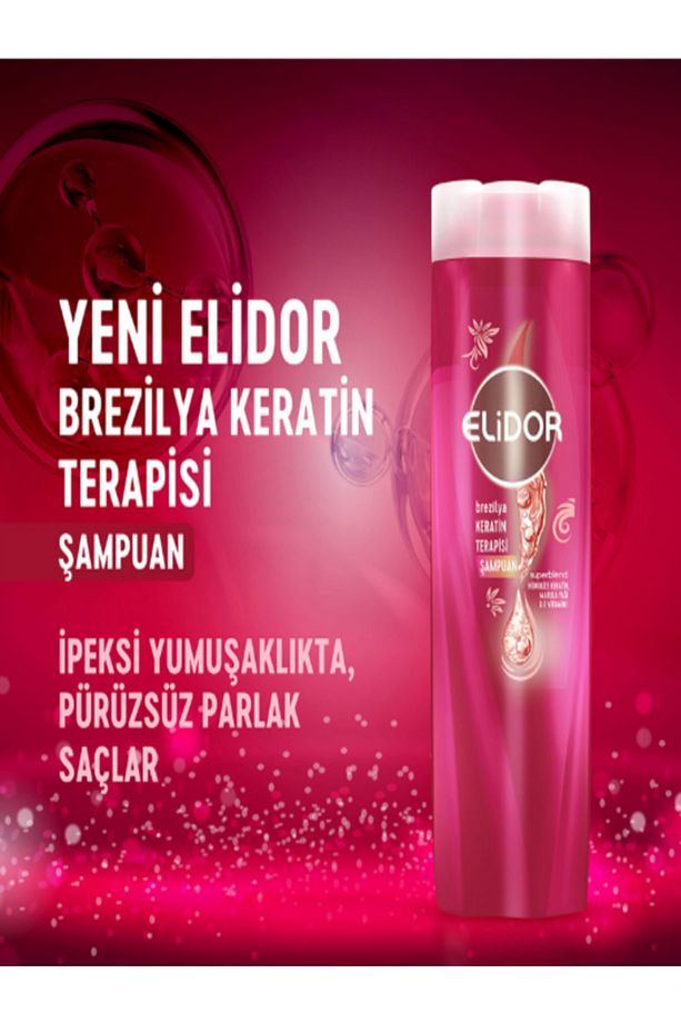ELİDOR BREZİLYA KERATİN TERAPİ ŞAMPUAN HİDROLİZE KERATİN,MARULA YAĞI VE E VİT 400 ML 3 ADET - 5