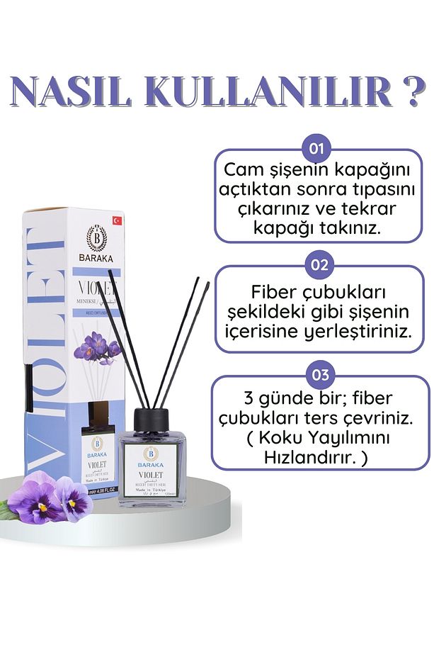 Çubuklu Oda Kokusu Menekşe 120ml - 3