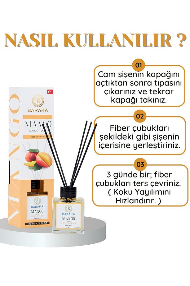 Çubuklu Oda Kokusu Mango 120ml - 4