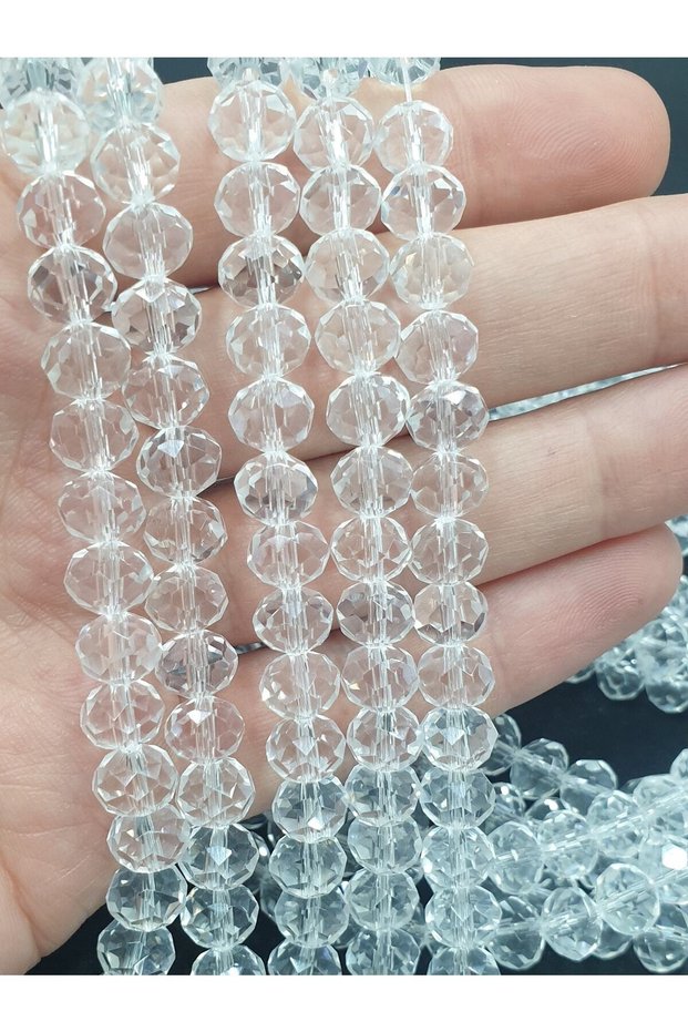 8mm Transparent Crystal Beads (195 PCS)