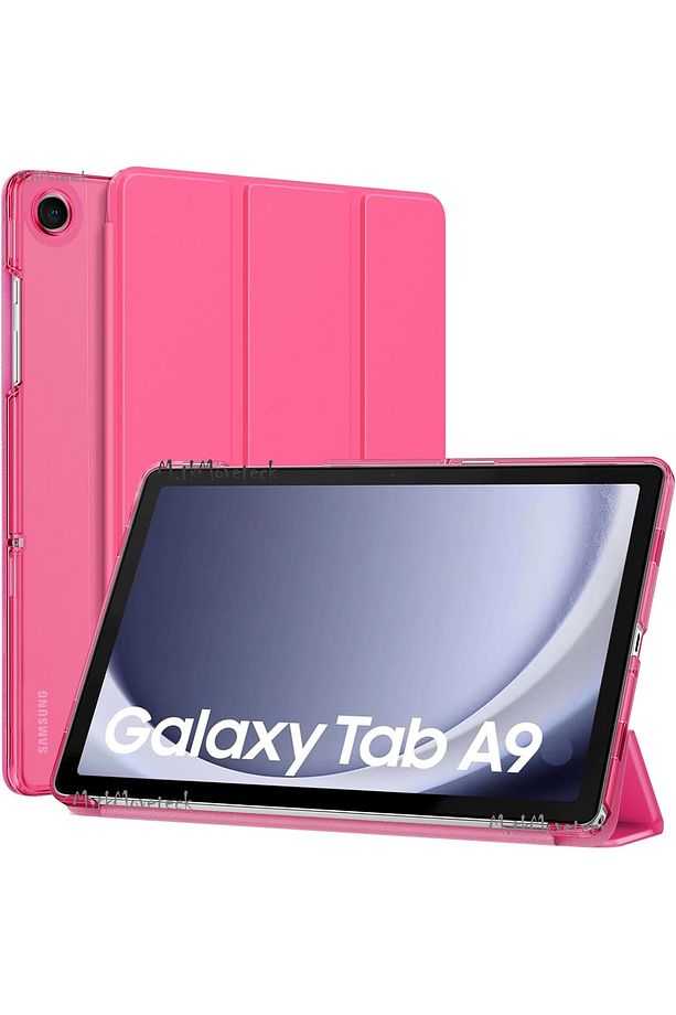 Samsung Galaxy Tab A9 8.7 inç Sm-X110 Tablet Kılıfı Akıllı Smart Uyku Modlu Katlanabilir Şeffaf - 1