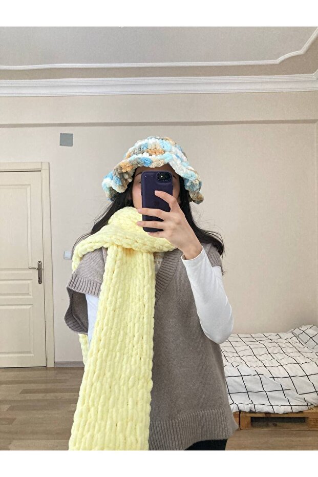 El Örgüsü Puffy Atkı Şal - 2