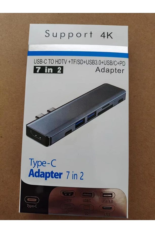 Macbook Pro MacBook Air Uyumlu 7in2 USB C Adapter with 4K HDMI,USB 3.0,SD/TF Card Reader,USB C port - 7