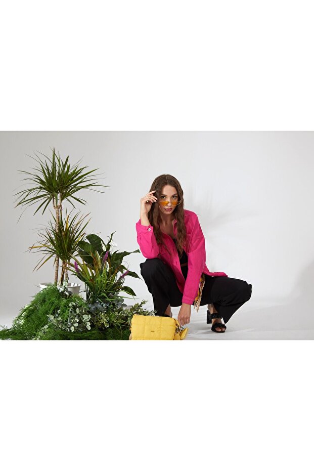 PEMBE KOT CEKET GÖMLEK - 5