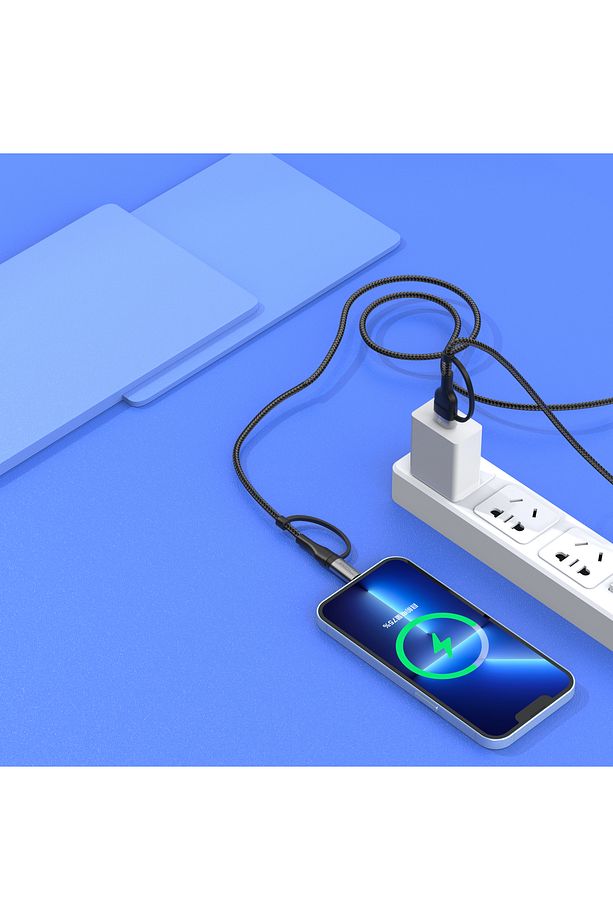4in1 Kablo USB-A'DAN Lightning'e Şarj Kablosu 66Watt Uzunluk 1 mt - 3