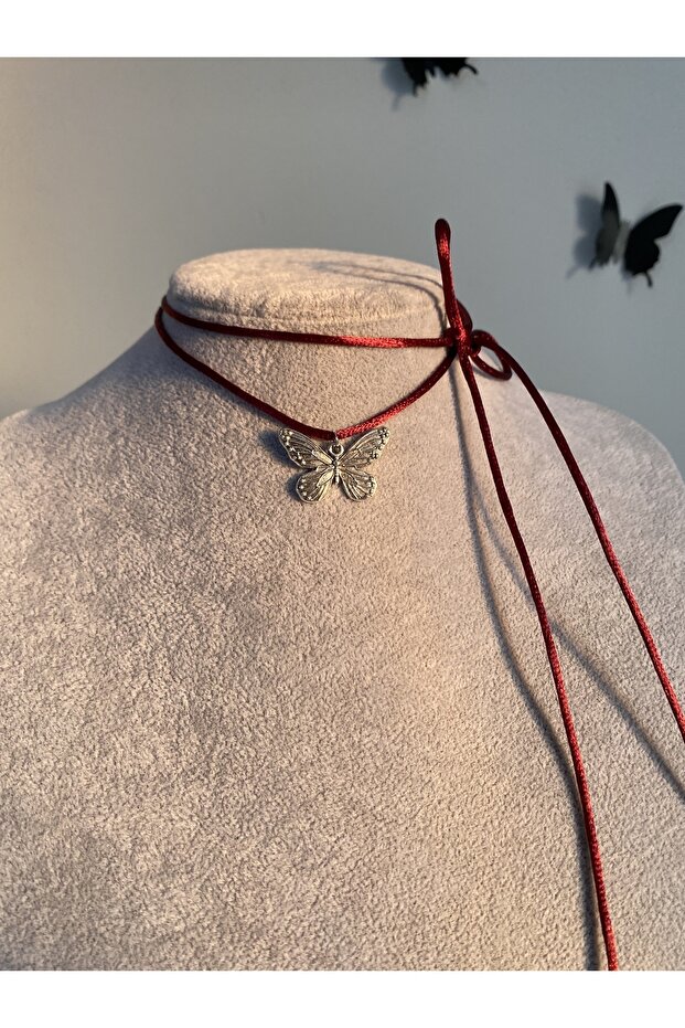 string butterfly choker necklace