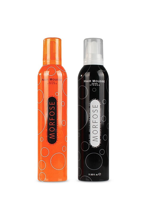 Morfose Saç Köpüğü Ultra Sert Turuncu 350 Ml + Saç Köpüğü Siyah 350 Ml