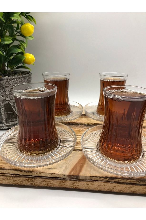 Linea Model Çay Takımı 12 Parça-6 Adet Linea Model Çay Tabağı 6 Adet Paşabahçe Elsyia Çay Bardağı - 2