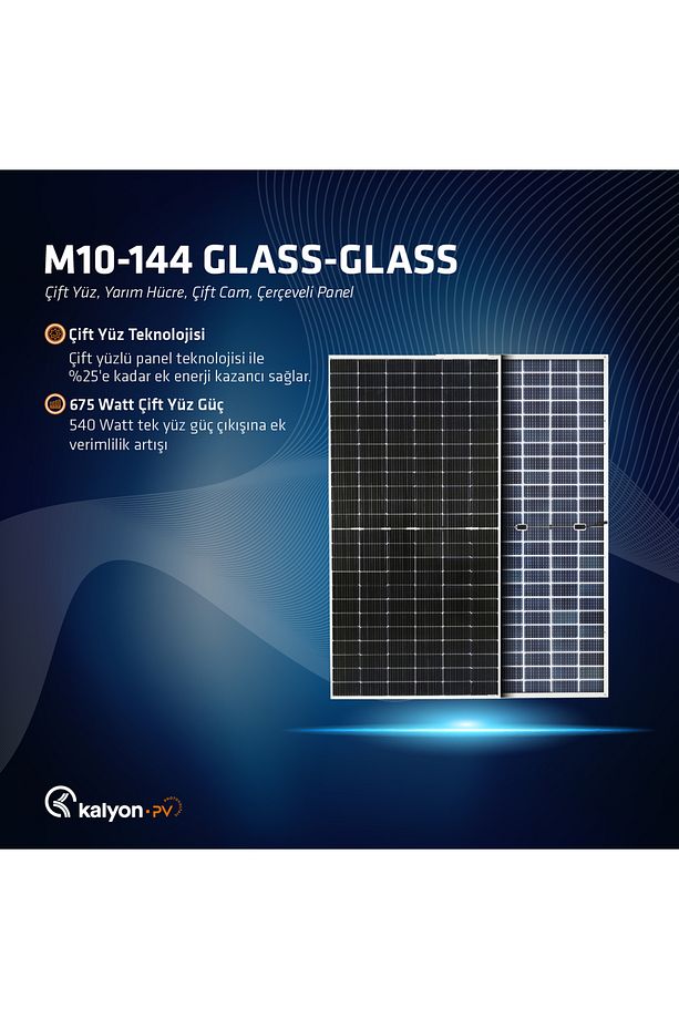 M10-144 Cam-cam Çi?ft Yüzeyli? Yarim Hücre Çerçeveli? Modül 540w 35adet - 1