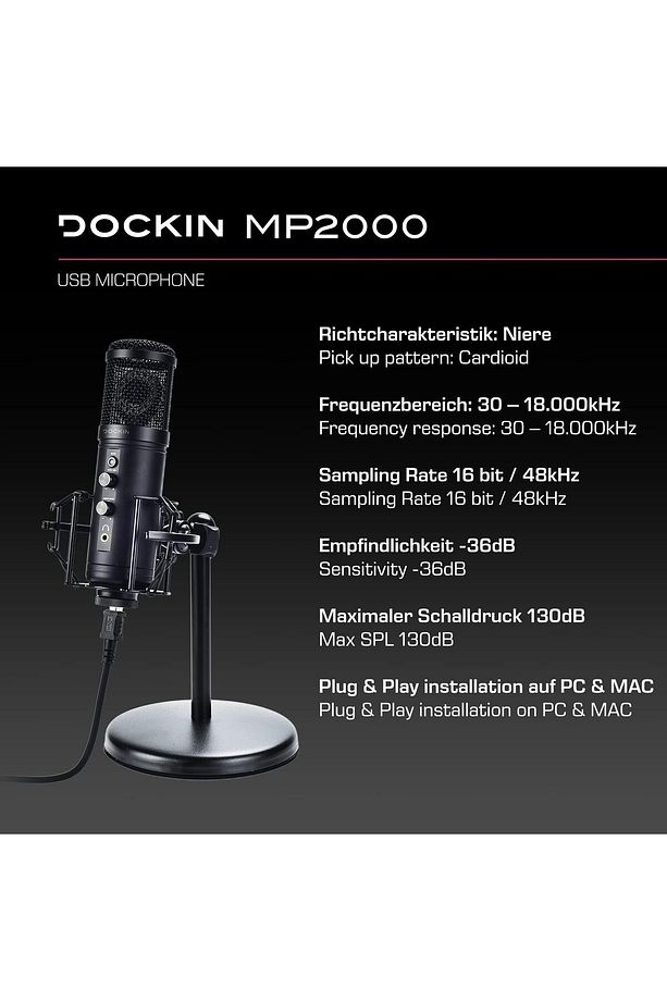 MP2000 USB Mikrofon PC, Oyun, Podcast ve Yayın, Kondansatörlü, Ayaklı Mikrofon, En İyi Ses Kalitesi - 2