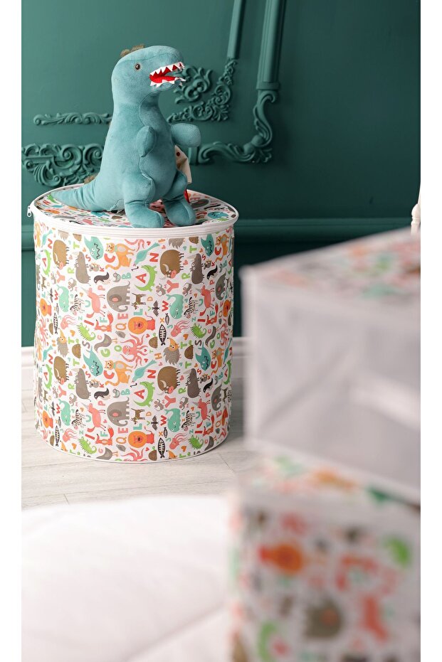 45X50Cm Cylinder Multi-Purpose Organizer Dirty&Toy&Basket Organizer Children's Storage Bin Cute Patterned