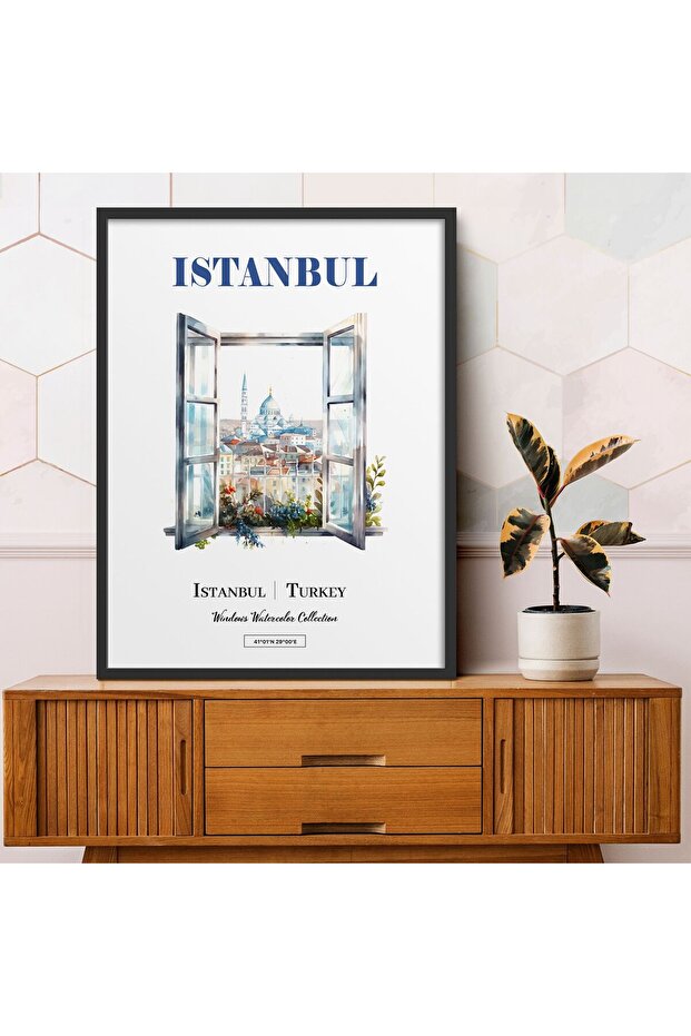 Single Framed Painting Watercolor Series Istanbul Poster Painting Tk/445