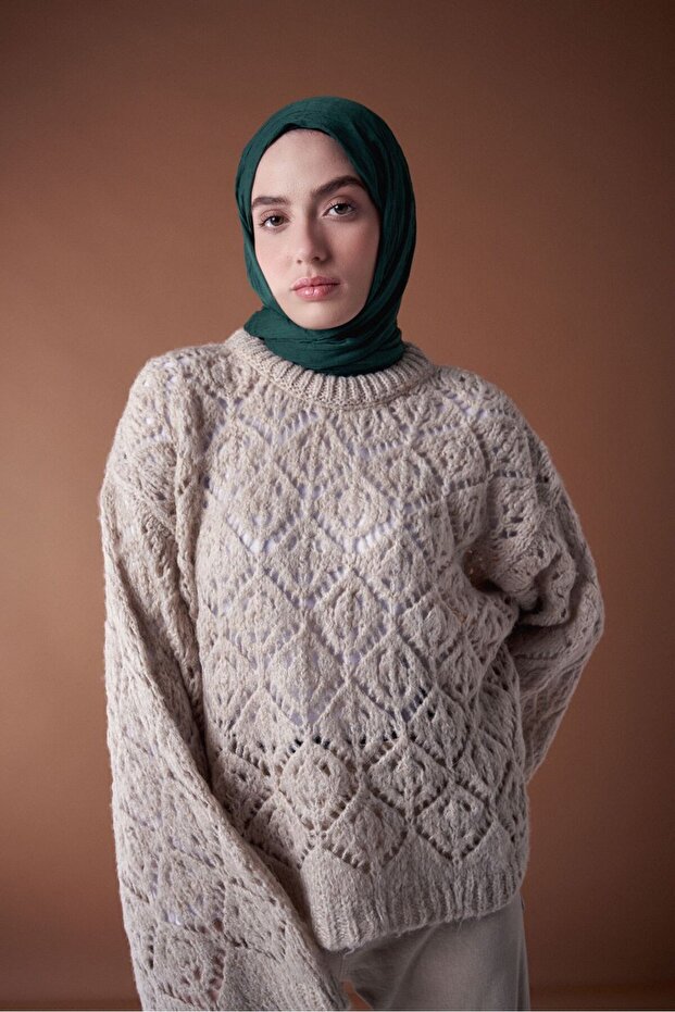 سلسلة شال الخيزران باللون الأخضر البحري