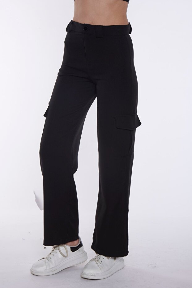 Siyah Cepli Kargo Pantolon - 3