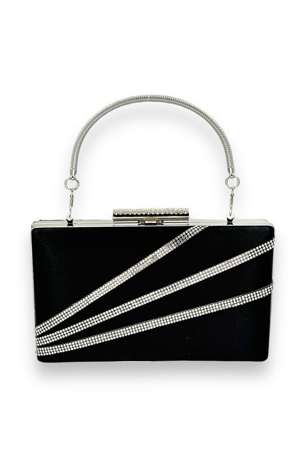 Black Color Satin Crystal Jewelled Evening Dress Bag Evening Bag Henna Bridal Graduation Bag Clutch Portfolio