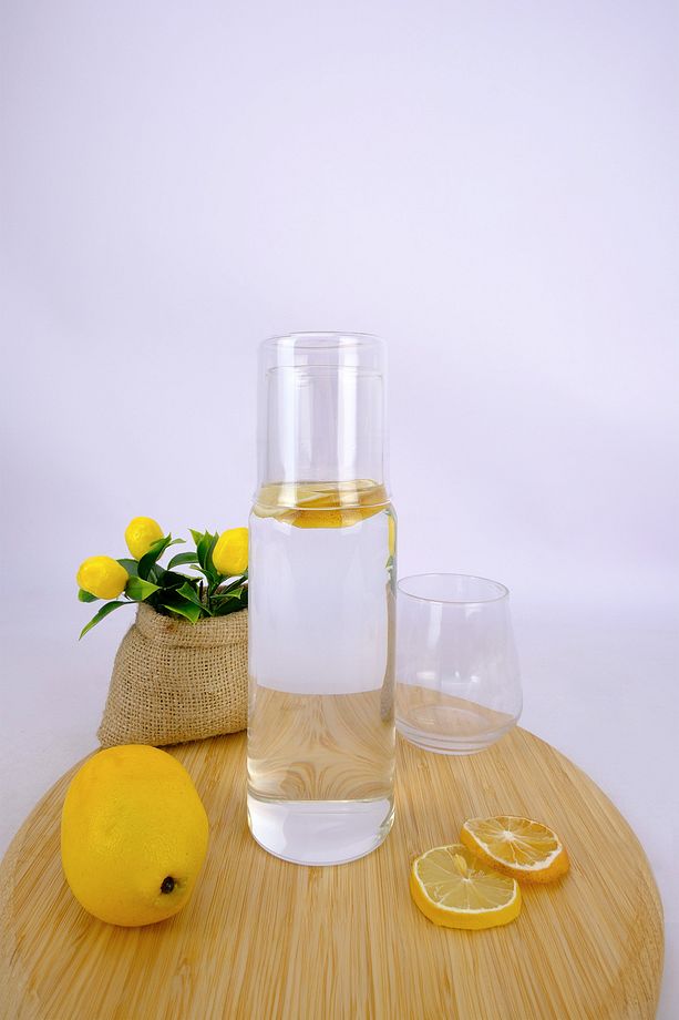 Cam Kapaklı Başucu Su ve Meşrubat Sürahisi Karaf Şişe 600 Ml – H2O75975 C1-1-18 - 3
