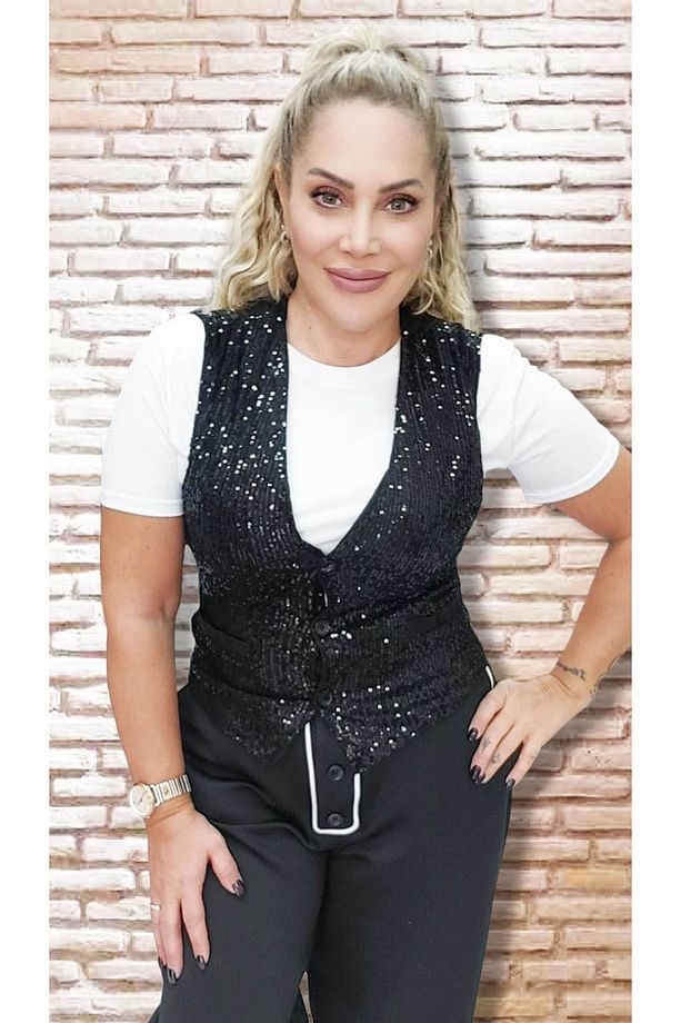 Payetli Dar Yelek - 1