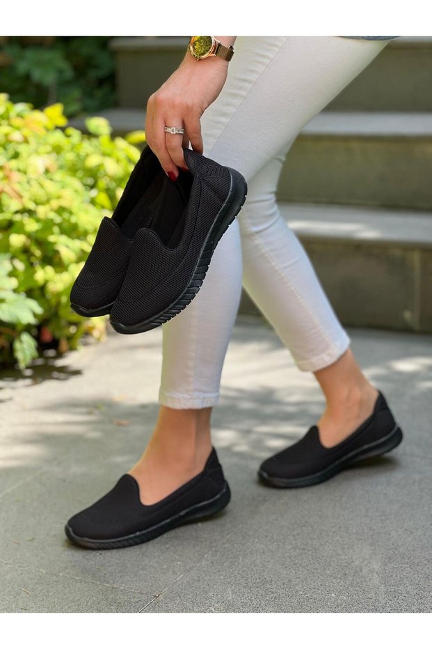 Diva Black Knitwear Women's Casual Sports Shoes