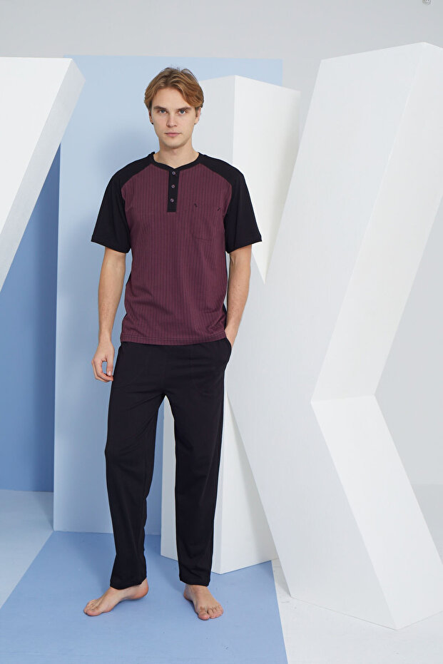 بدلة بيجامة بياقة ميدي - 1