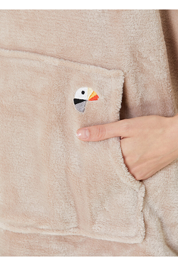 Es Parla Ruby Panço Bej Oversize - 5