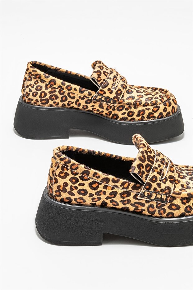 Taba Deri Kadın Loafer - 4