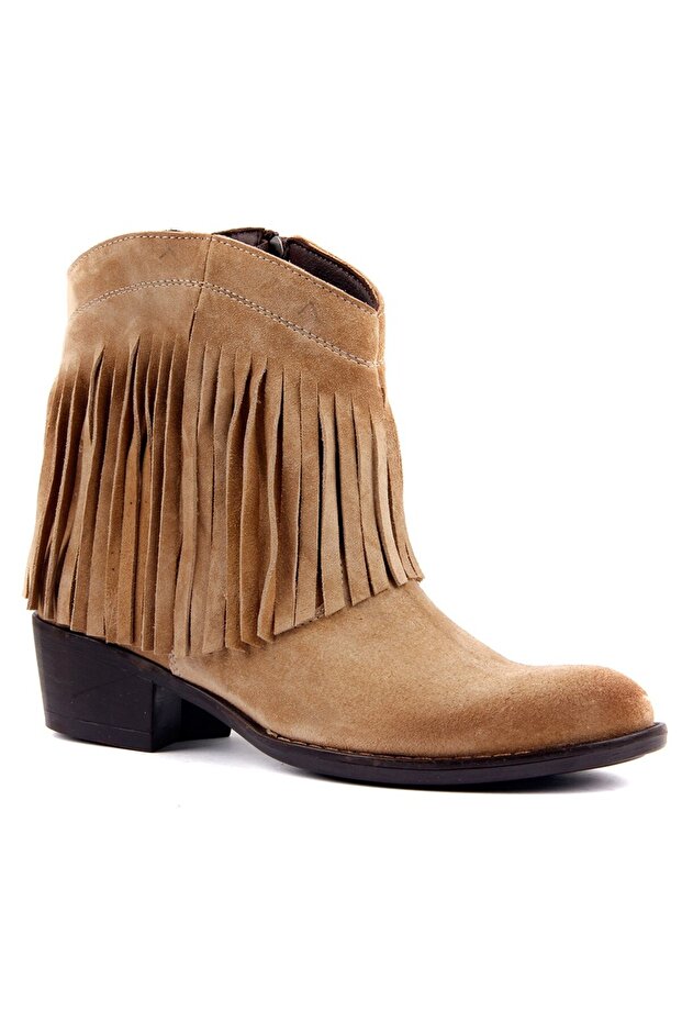 - Bej Kadın Süet Bot - 2