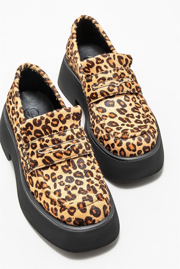 Taba Deri Kadın Loafer - 3