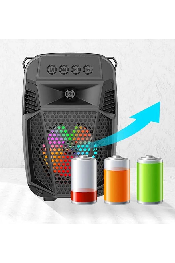 ZQS1430 Rgb Ledli FM Radyolu USB ve Mikrofon Girişli 4 İnç Bluetooth Hoparlör - 6