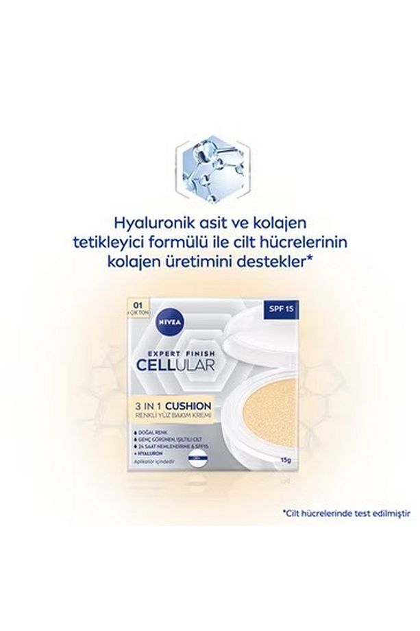 Cellular Expert Finish 3in1 Cushion Renkli Açık Ton Yüz Bakım Kremi 01 -15 ml - 2