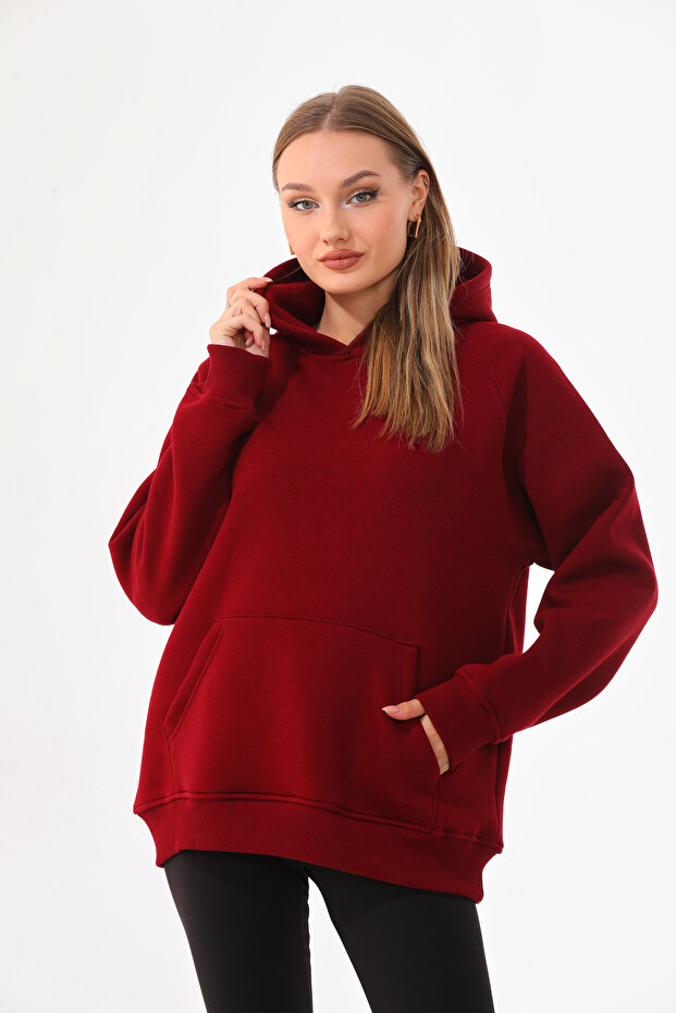 Kapüşonlu Oversize Sweatshirt - 5