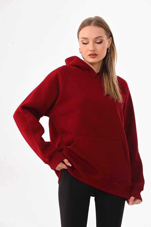Kapüşonlu Oversize Sweatshirt - 1