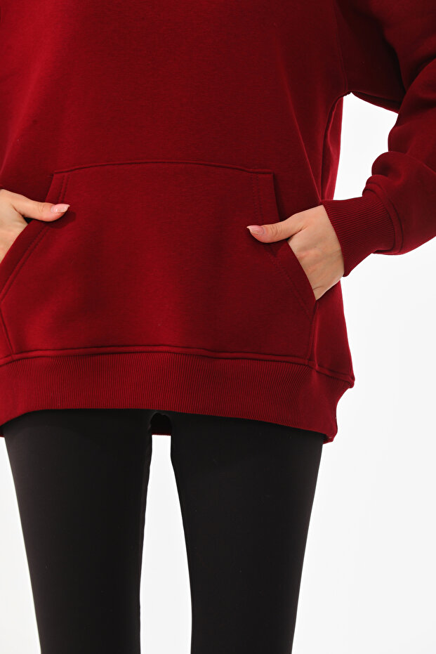 Kapüşonlu Oversize Sweatshirt - 6