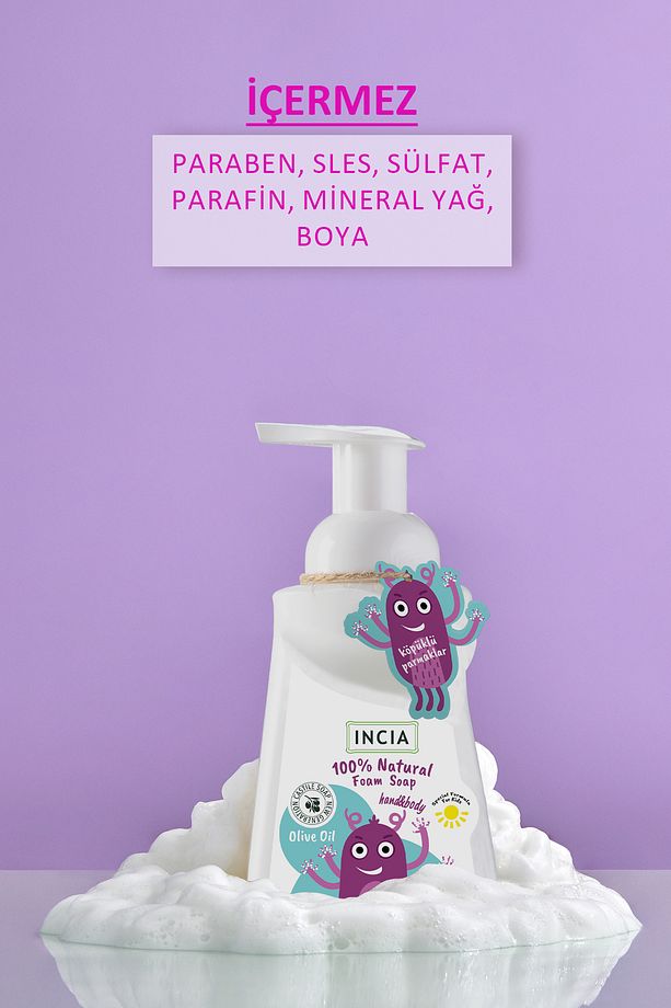 %100 Doğal Köpük Kastil Sabunu Çocuklar Için Zeytinyağlı 10 Bitkisel Değerli Yağ 200 ml 2 X Adet - 3