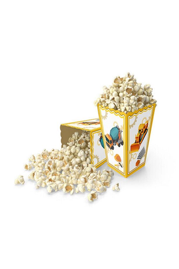 Inşaat Iş Makinaları Karton Popcorn Mısır Cips Kutusu 8 Adet - 1
