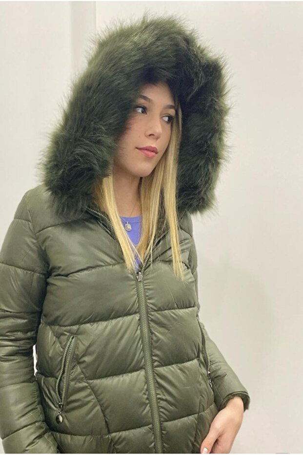 Women's Italian Design Hooded Reversible Long Sleeve Coat