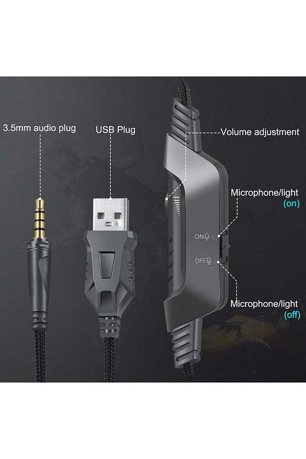 Iphone Ipa Uyumlu Rgb Kafa Kulak Üstü Oyuncu Kulaklığı(xbox,ps,pc,switch,laptop,ios+android Cihazlar - 5