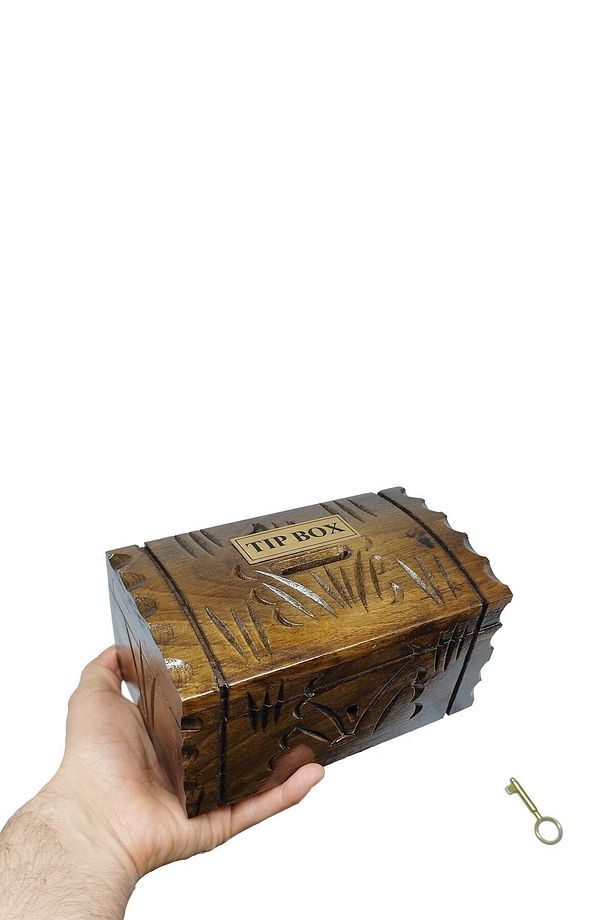 Küçük Korsan Sandık Tipli Komple Ahşap Kilitli Tip Box Kutusu 1 Adet - 3