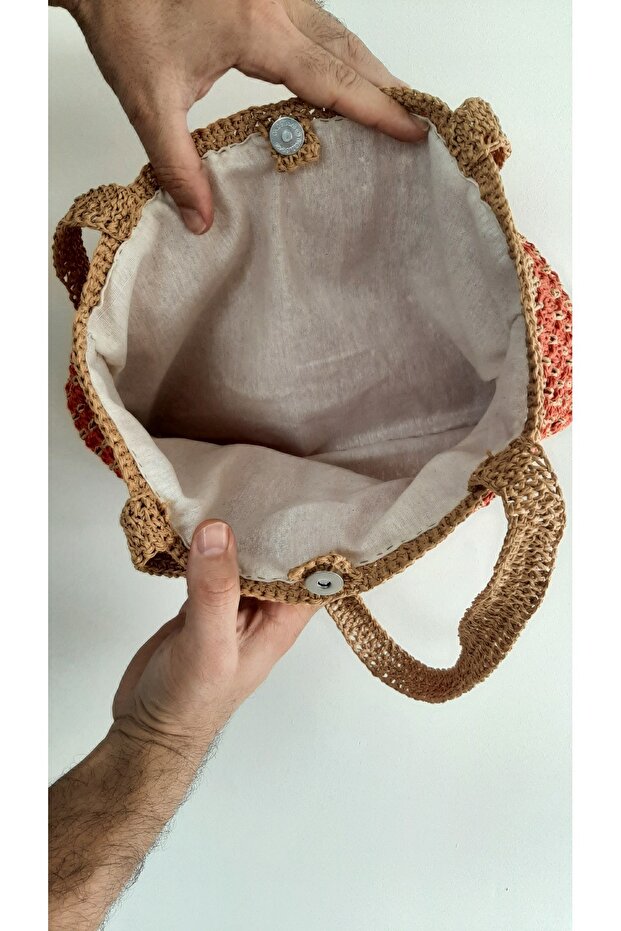 Örgü El Yapımı Kağıt İpten Çanta - 3