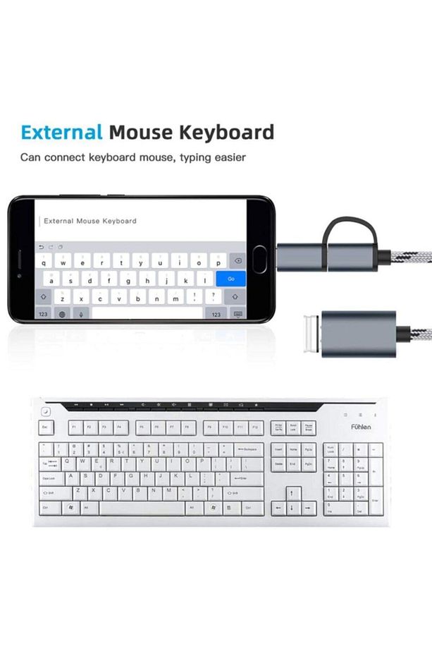 4901 Usb 3.0 Otg To Type C Micro Usb Data Şarj Çevirici Dönüştürücü Adaptör - 6