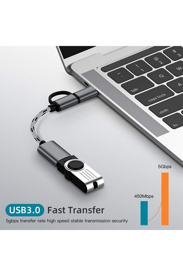 4901 Usb 3.0 Otg To Type C Micro Usb Data Şarj Çevirici Dönüştürücü Adaptör - 5