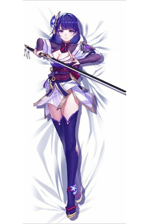 Anime-Genshin Impact- غطاء وسادة عناق بنمط شوغون رايدن