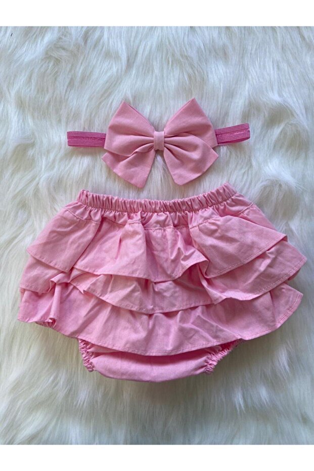 Baby Girl Pink Ruffle Shorts