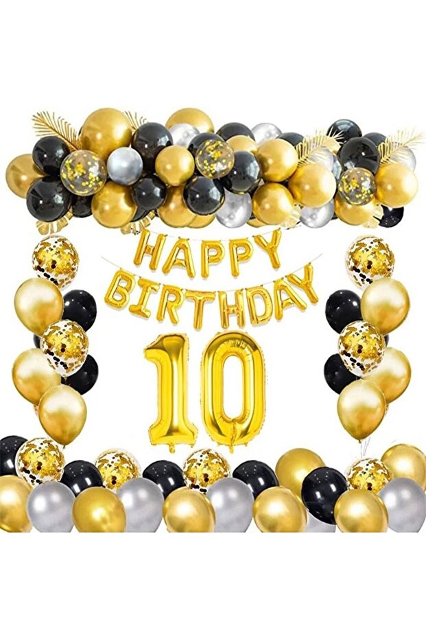 مجموعة سلسلة بالونات عيد الميلاد لعمر 10 سنوات