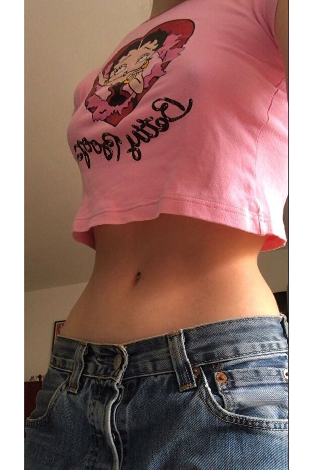 Y2K Strawberry Girl Printed Half T-Shirt Crop Blouse