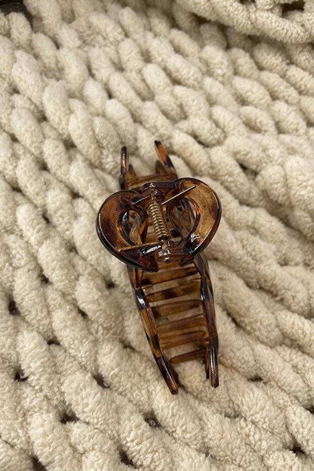 مشبك مزلاج بنقشة الفهد البني - 5