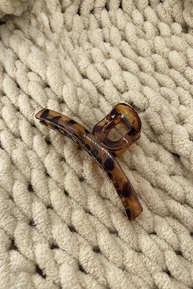 مشبك مزلاج بنقشة الفهد البني - 3