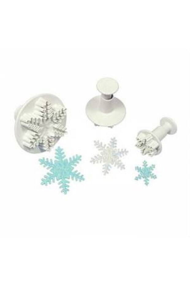Small 3 Size Snowflake Push Snap - 1