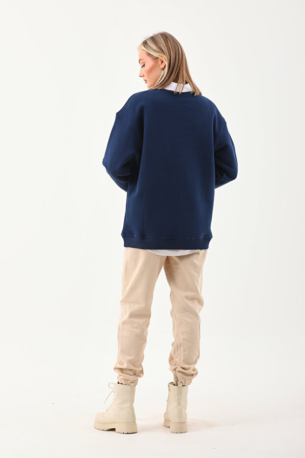 Ice Bisiklet Yaka Oversize Sweatshirt - 6